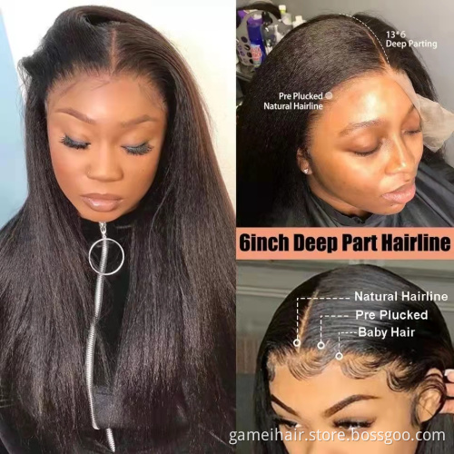 wholesale frontal custom wigs 100% human hair Kinky Straight Transparent Lace Frontal 13x4" 4x4" Lace  18-34 inch human hair